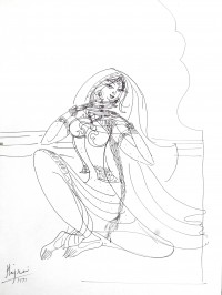 Hajra Mansoor, 11 X 15 Inch, Pen on Paper, Figurative Painting, AC-HM-012
